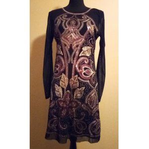 CHELSEA  & VIOLET  Sz XL  SEQUIN EMBELLISHED LONG SLEEVE DRESS